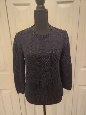 Ann Taykor Classic Navy Crewneck Sweater